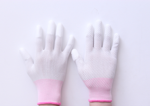 纯色点珠涂指白粉